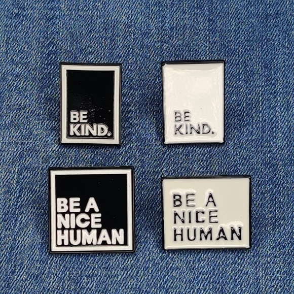 2/$20 "Be A Nice Human" Enamel Pin - Picture 5 of 5